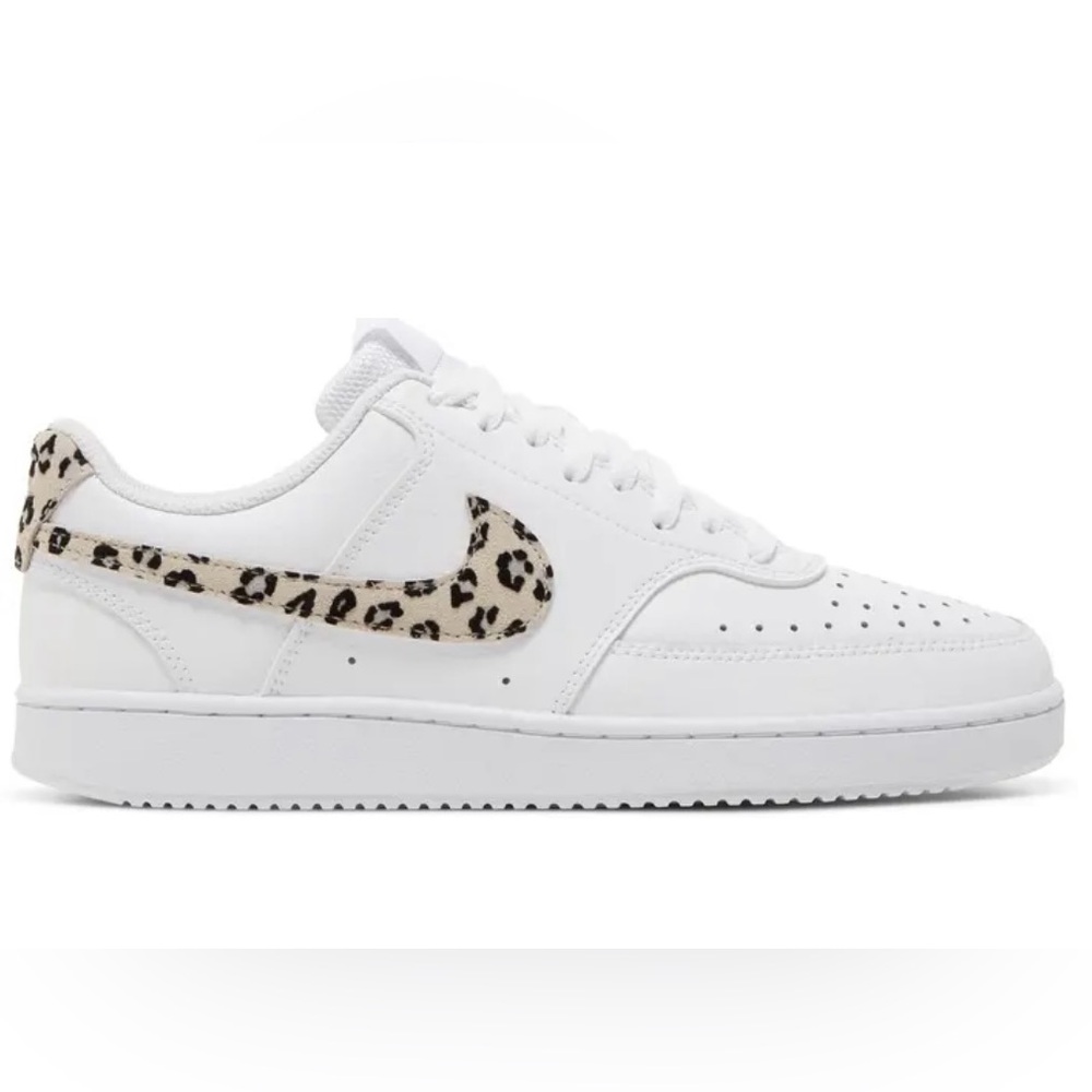 Nike Court Vision Low Sneakers – Leopard Swoosh - Like New - Size 7.5